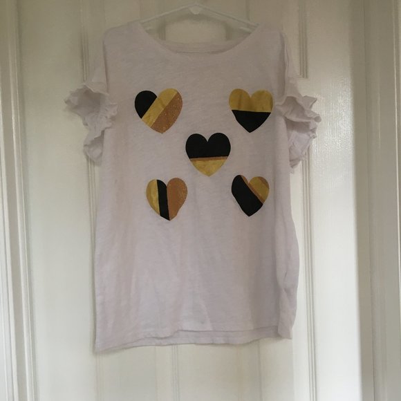 Epic Threads Other - GIRLS Heart T-shirt White Gold Black sz XL